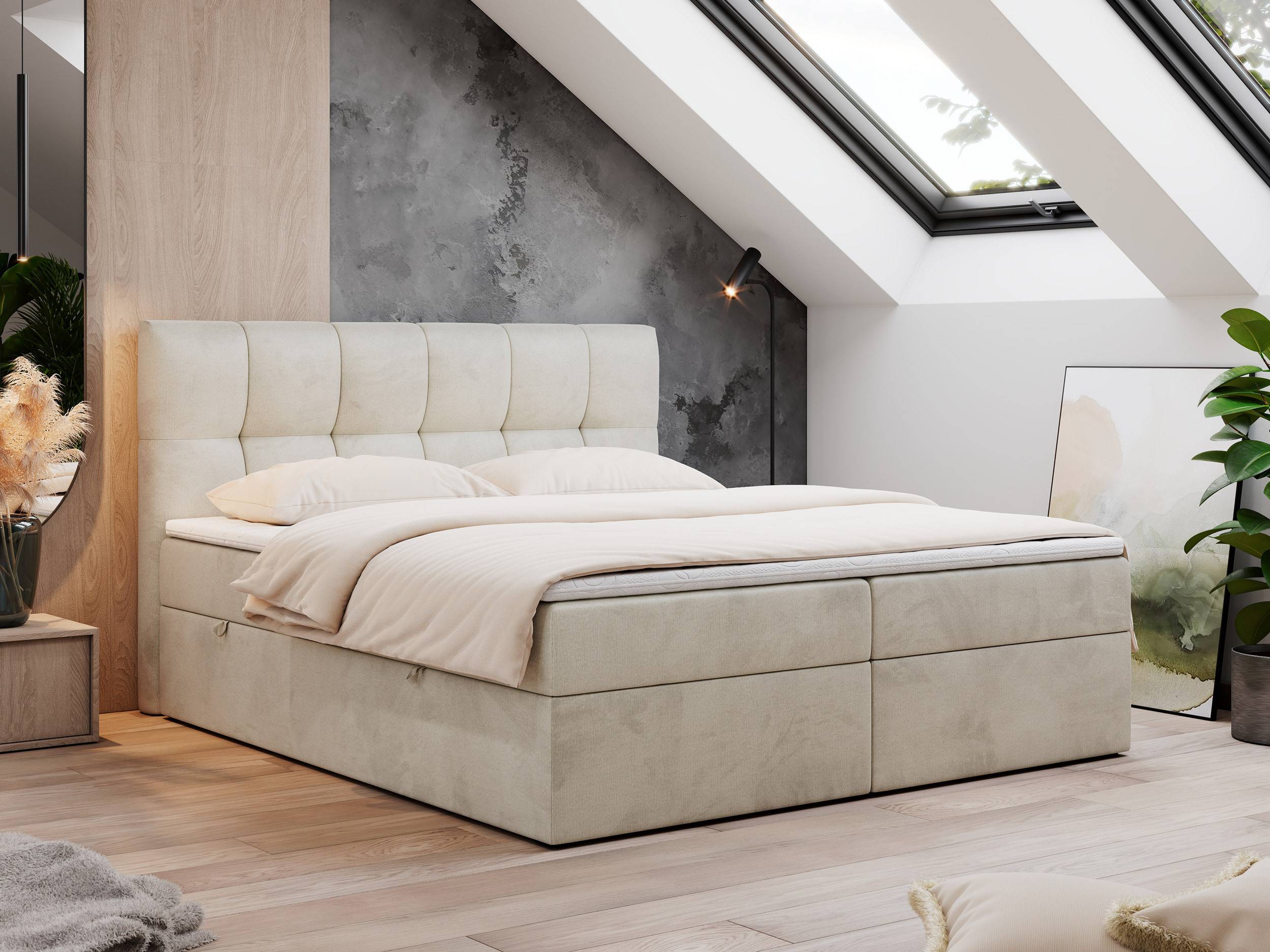 Boxspringbett 160x200 MKS Boxspringbett 160x200 mit Multipocket Matratze H4 Topper Boxspringbett