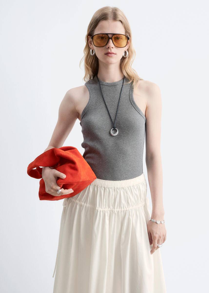 & Other Stories Ribbed Tank Top Gray
