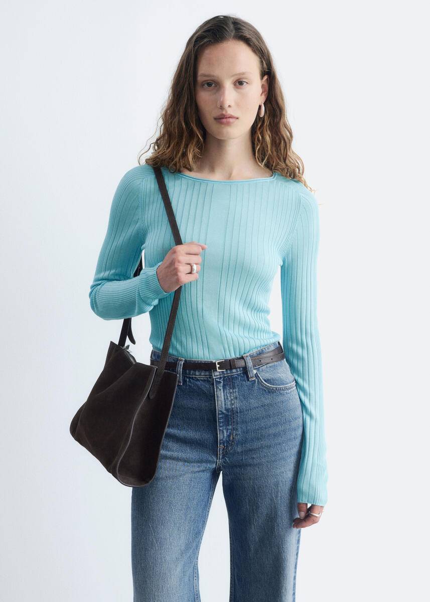 & Other Stories Ribbed Top Turquoise
