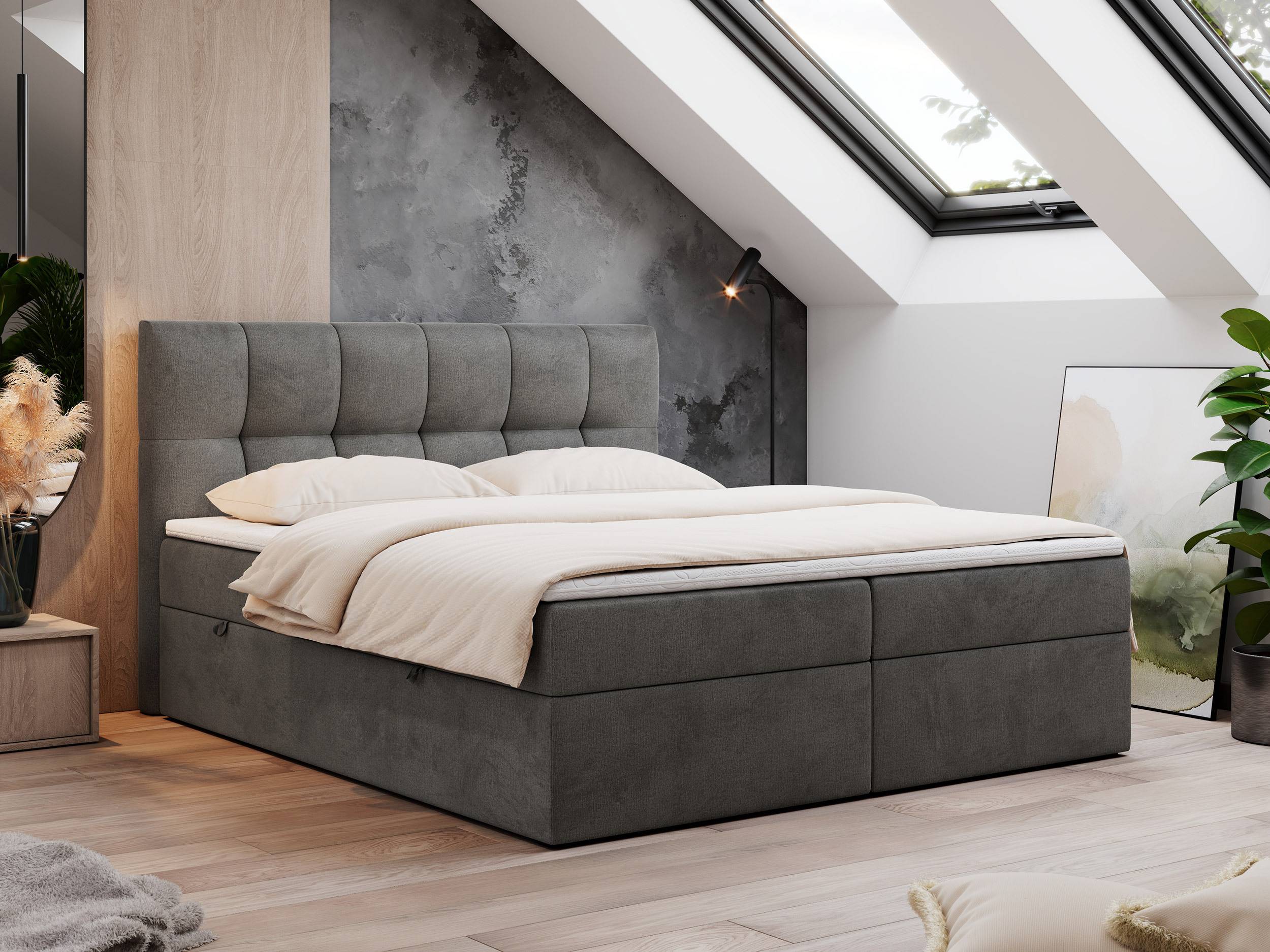 Boxspringbett 140 x 200 MKS Boxspringbett 140x200 mit Multipocket H3 Topper Boxspringbett
