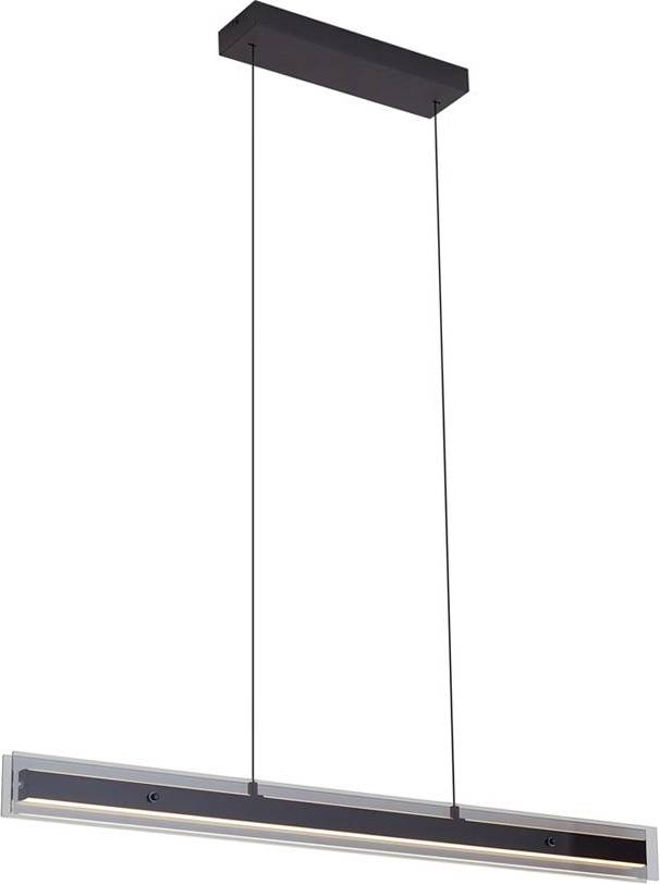 QAZQA Moderne Pendellampe Sort Med Røgglas Inkl LED Pendel