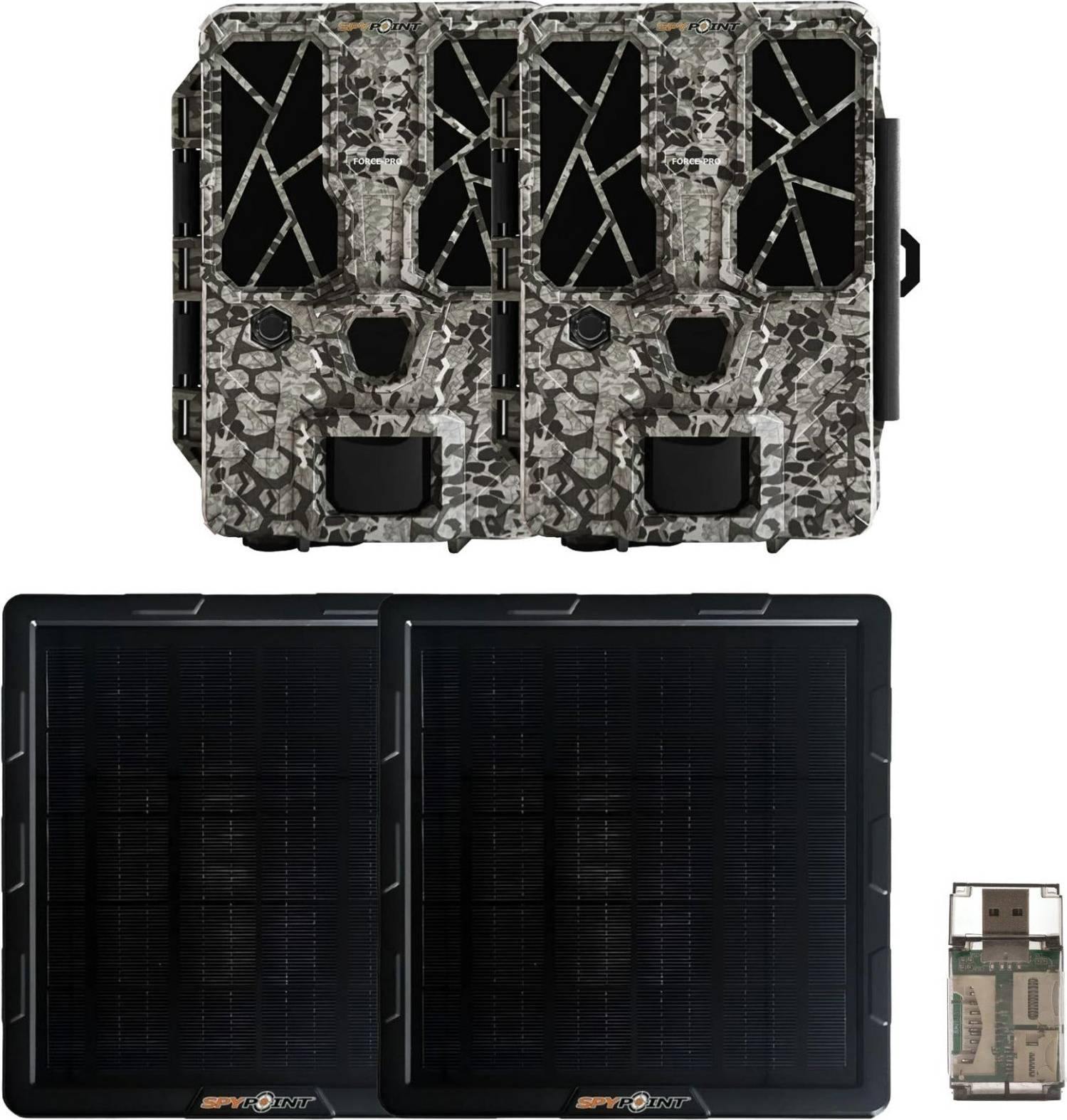 SpyPoint Force-Pro Trail Camera Bundle with Solar Panel