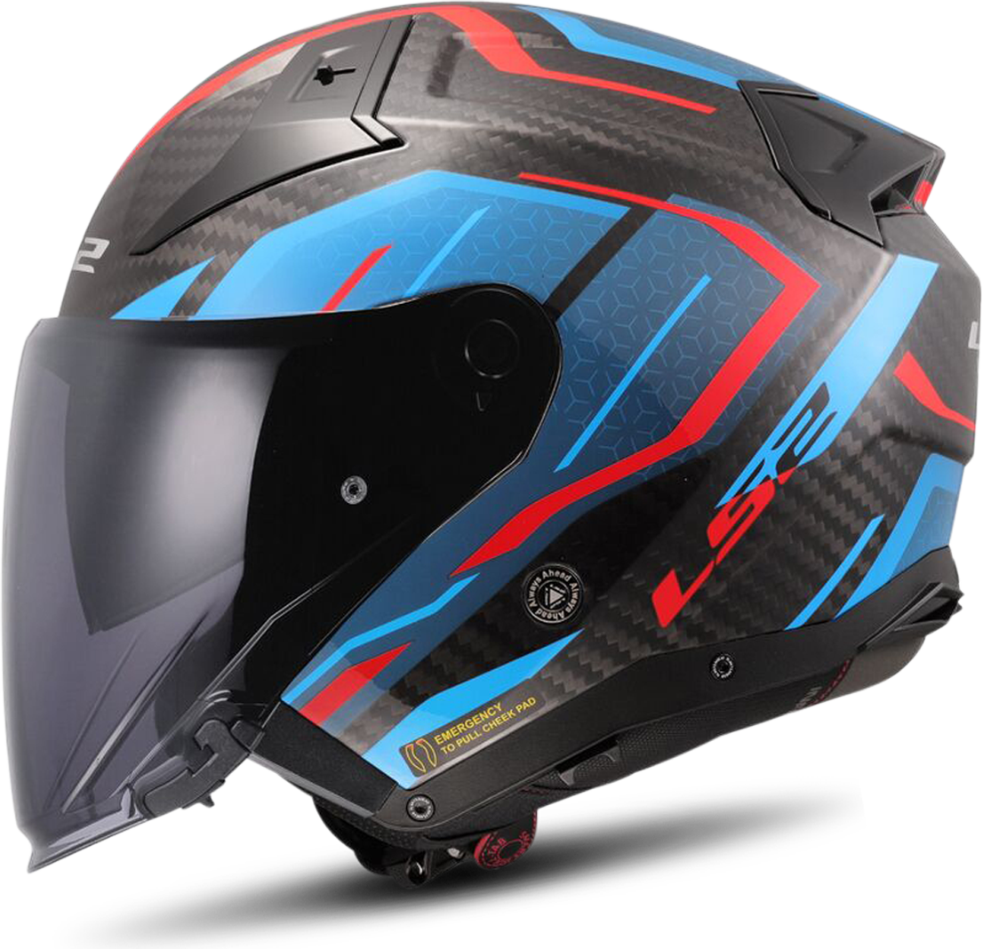 LS2 Infinity II C Open Face Helmet - Blue/RedM