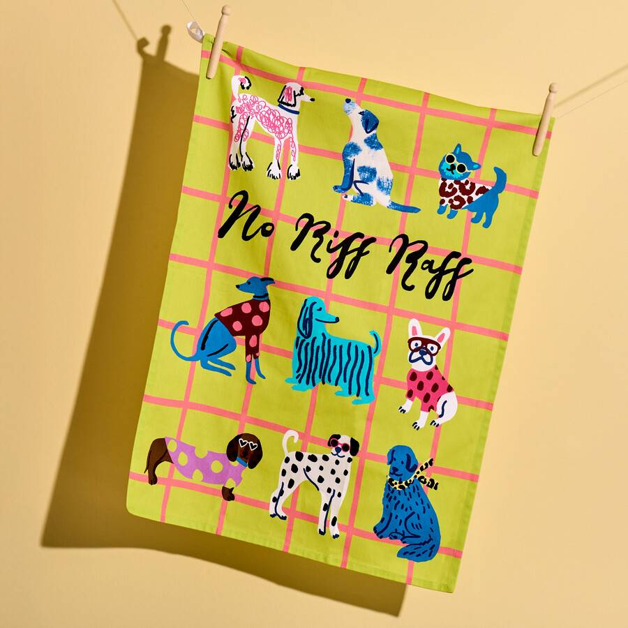 No Riff Raff Tea Towel Pink