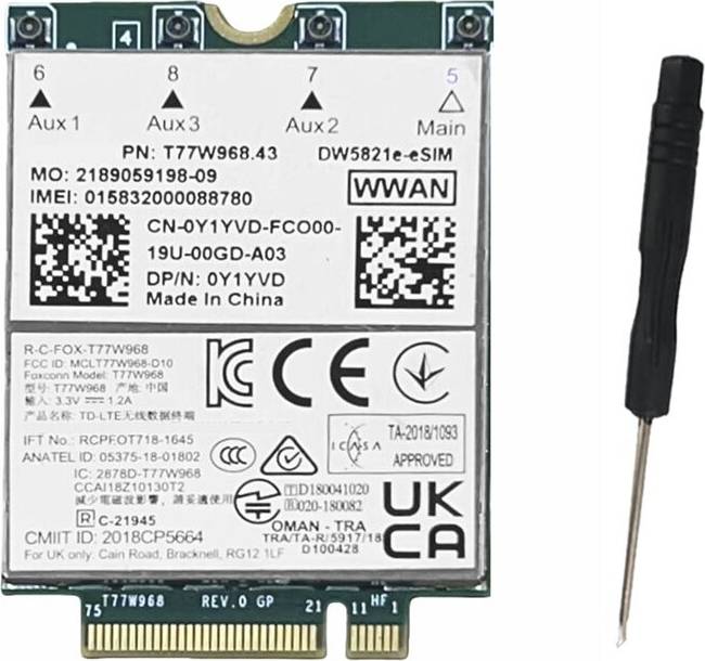 Exogio T77W968 DW5821e E-SIM 4G LTE Card Module Kit
