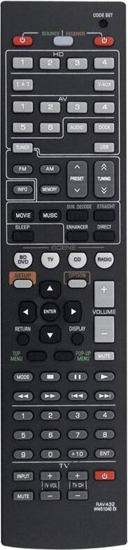 Torribaly Remote for AV AV Receiver RAV565 RAV375 RX-V383 RX-V467 HTR-7065 HTR-2866 RX-V375U RX-V375B