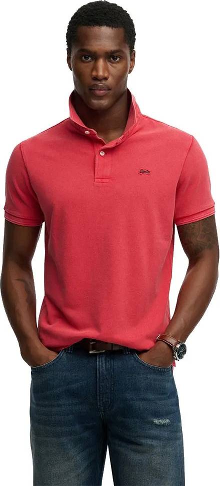 Superdry Polo Pique Klassisk Raspberry Rosa Lyserød Måle