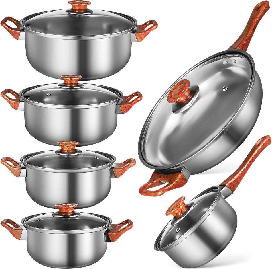 Inoomp Kitchen Pots Multi 6 Set Cookware Set