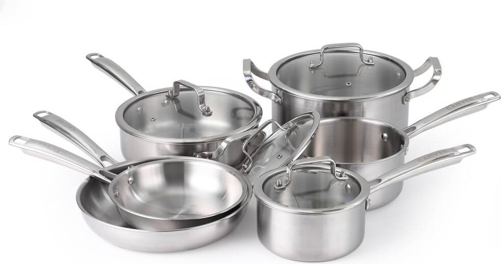 Induction Non Stick Stainless Steel Cookware Set 10PCS