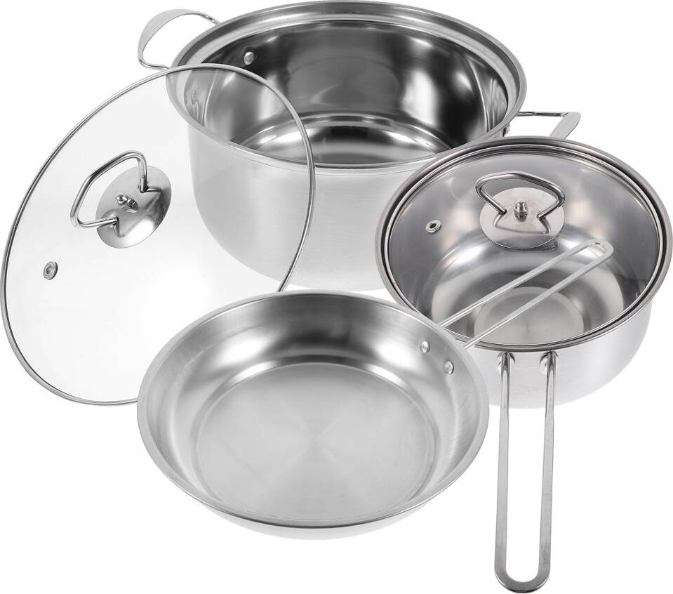 Solustre 2 Sets Stainless Steel Cookware With Soup Pot Cookware Set