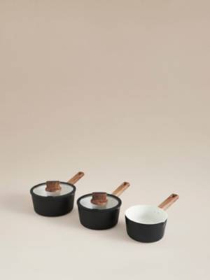 George Black Simplicity 3 Piece Saucepan Set Cookware Set