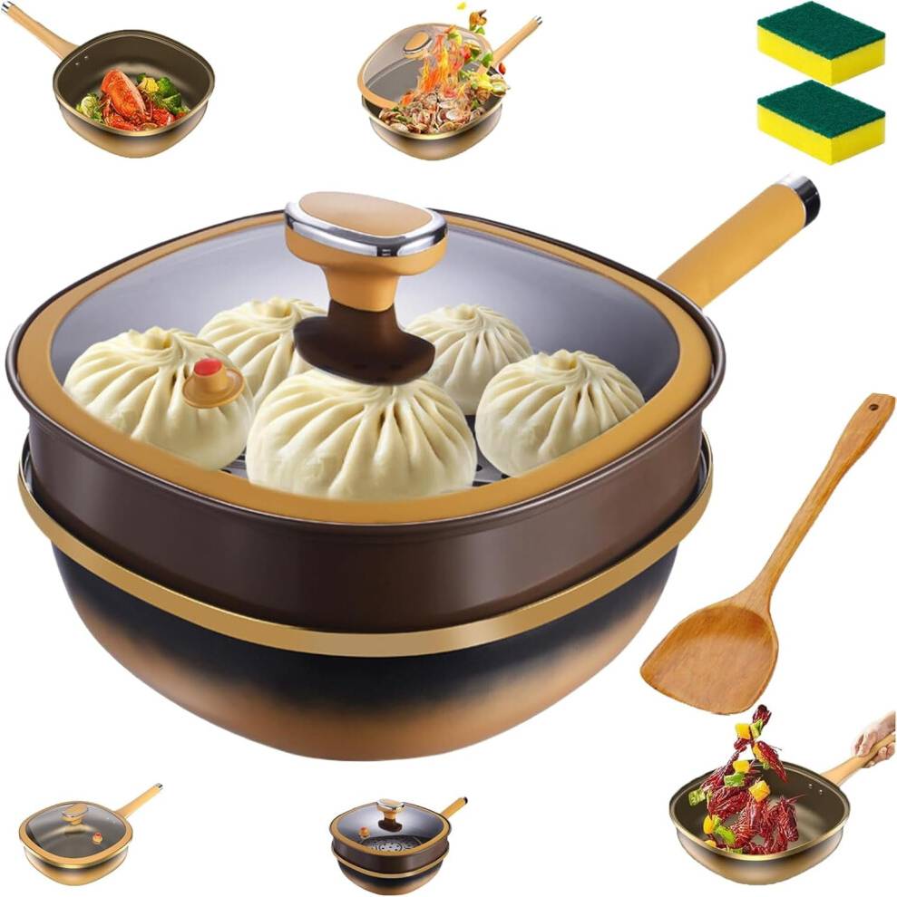 Titanium Ceramic Frying Pan 12 Inch with lid