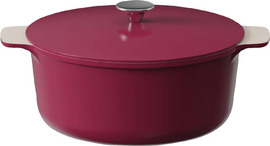 Cooksmart Casserole Pot Aluminium Raspberry