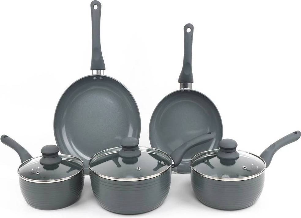 Induction pans set Eonlion Piece Ribbed Cookware Set Non Stick Induction Pans 100 cm Cookware Set 8 Parts