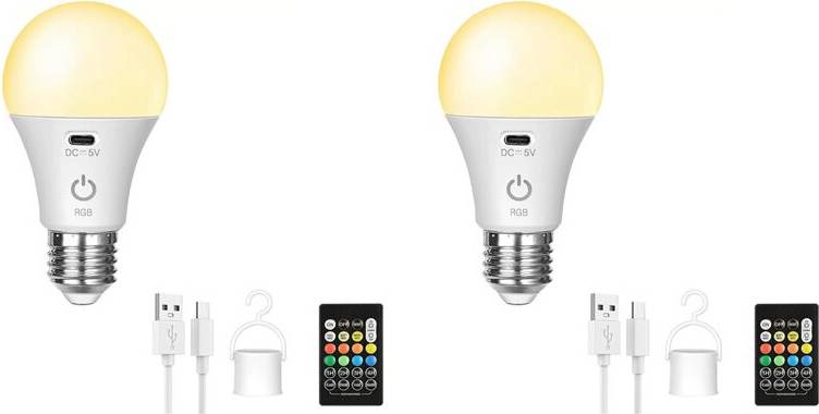 RGB USB LED Bulb Rechargeable Dimmable E27