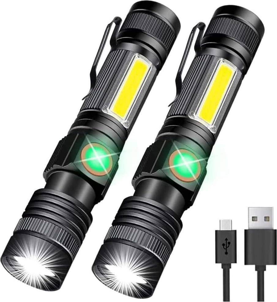 USB Rechargeable LED Flashlight Side Light