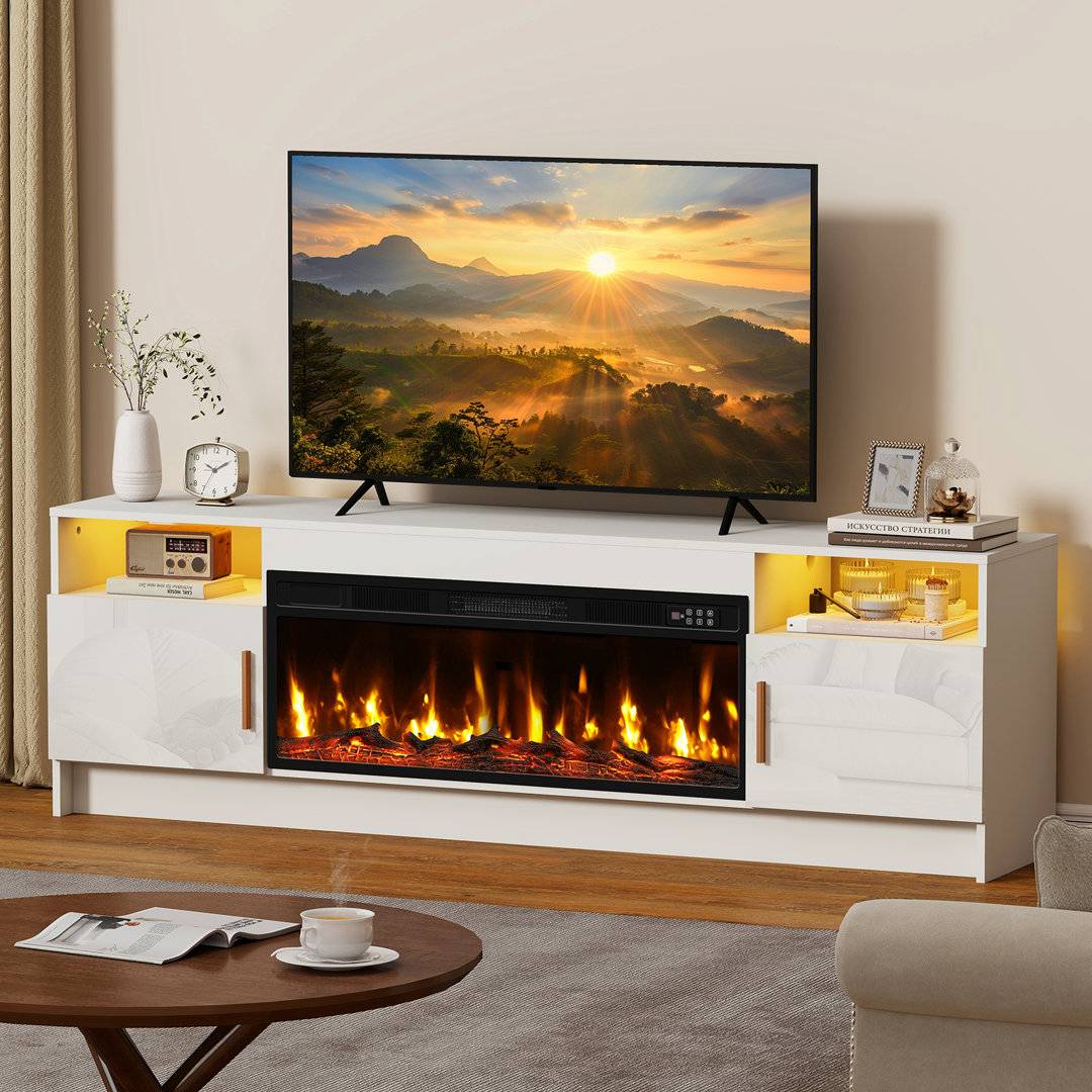 Brambly Cottage White 75 Inch Fireplace Included