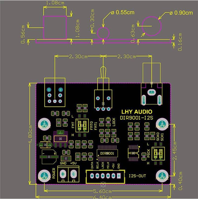 Optisk til analog Exogio HIFI Audio DIR9001 Module Conversion Board