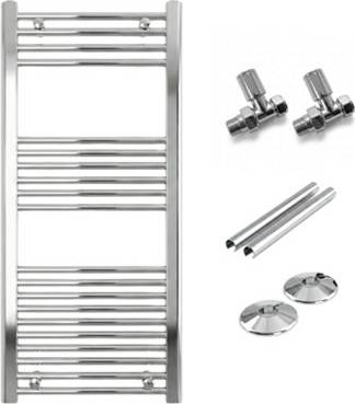 Arko Heated Towel Radiator With Straight Valves