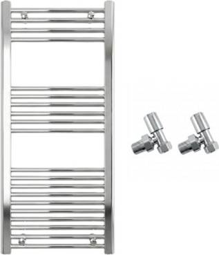 Arko Chrome Towel Radiator With Angled Valves