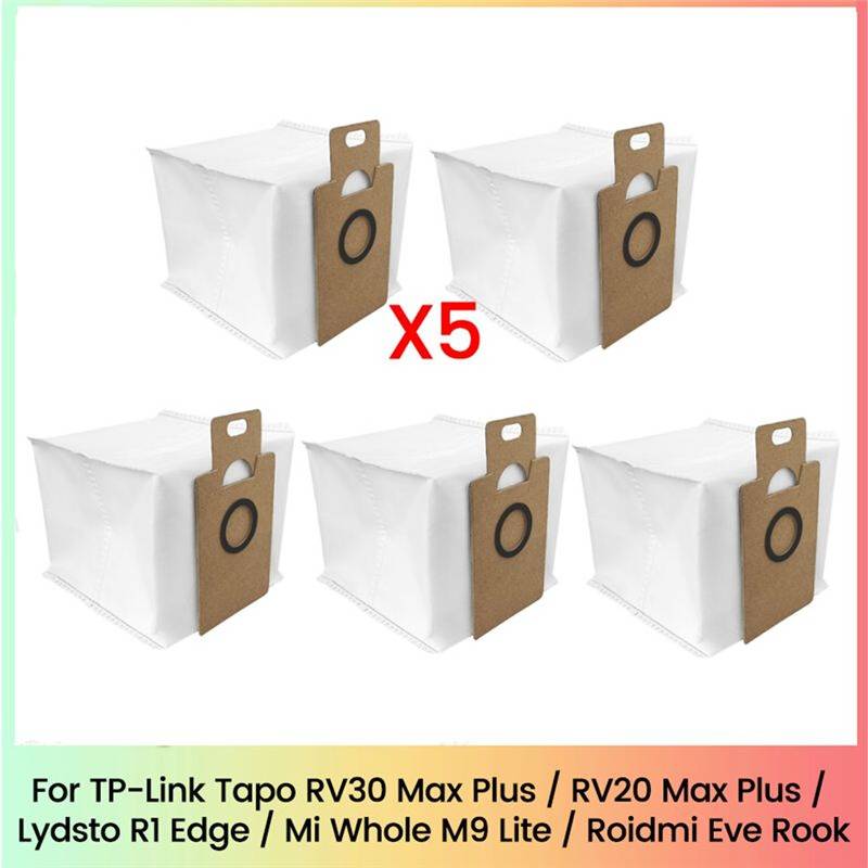 Typecat Dust Bag for Tapo RV30 Max RV20 Max Lydsto R1 MiWhole M9 Lite Eve Rook Robot Vacuum 5PCS