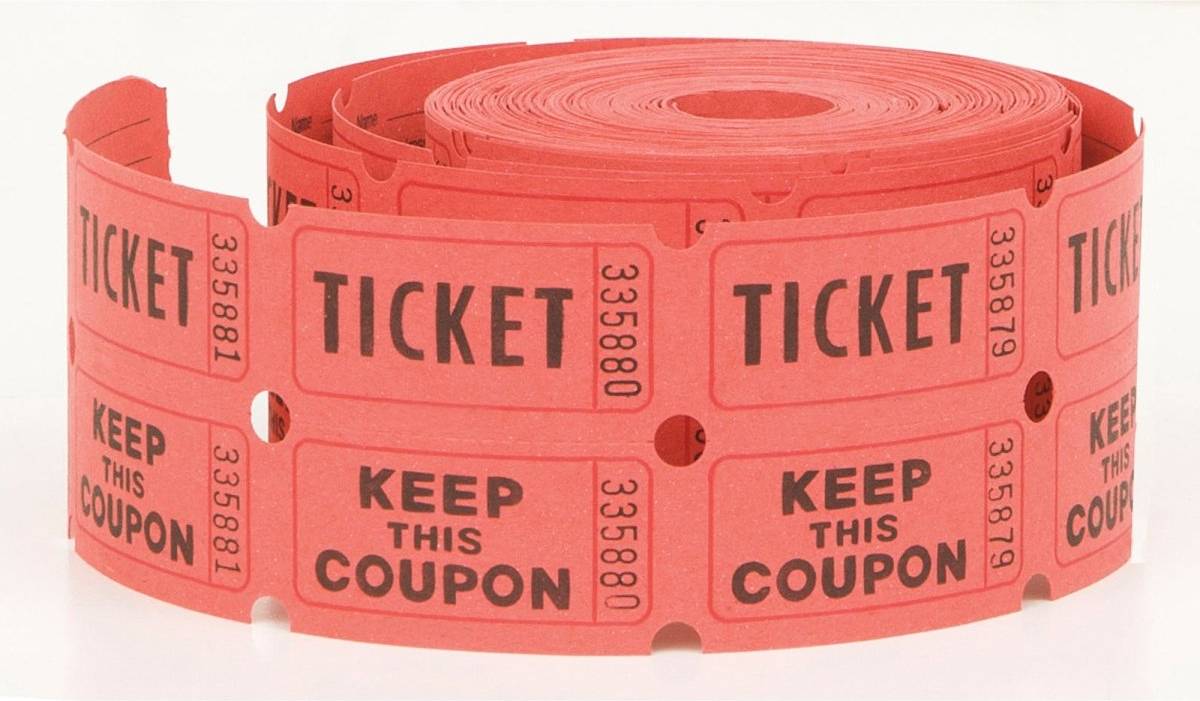 Red Double Raffle Ticket Roll - 500 Pieces