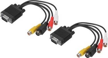 Uxcell 2pcs Vga To Rca Cable Adapter
