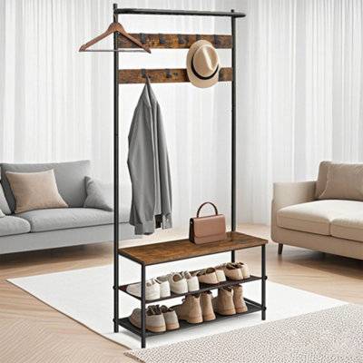 Shoe and coat storage Vasagle Entryway Coat Rack With Shoe Storage Shoe Rack