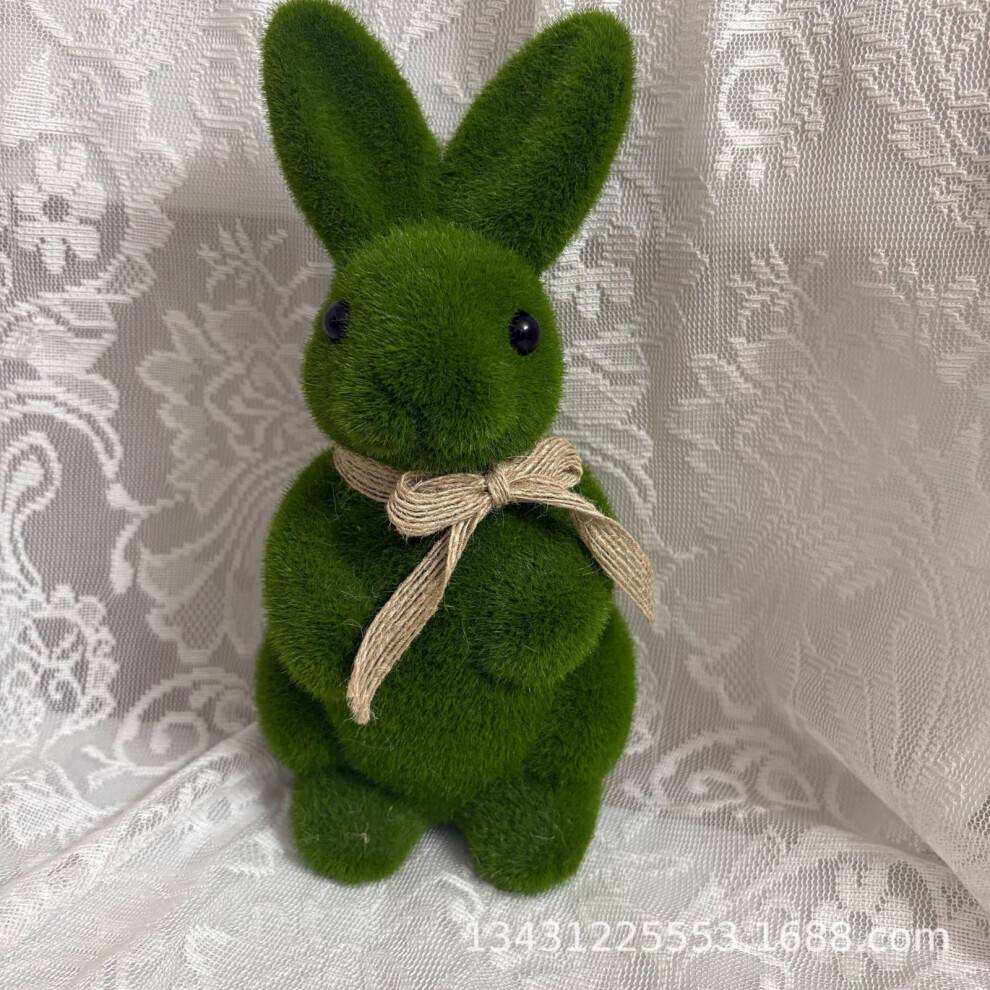 Easter Rabbit Ornament With Realistic Moss Texture 1 Piece
