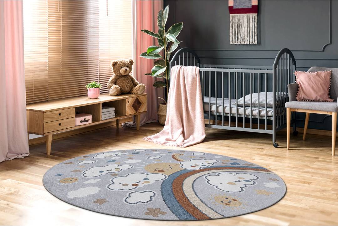 Isabelle & Max Ingleside Area Rug Gray Round 160cm