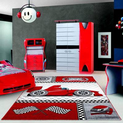 Red Cars Kids Rug 160 X 230 Cm