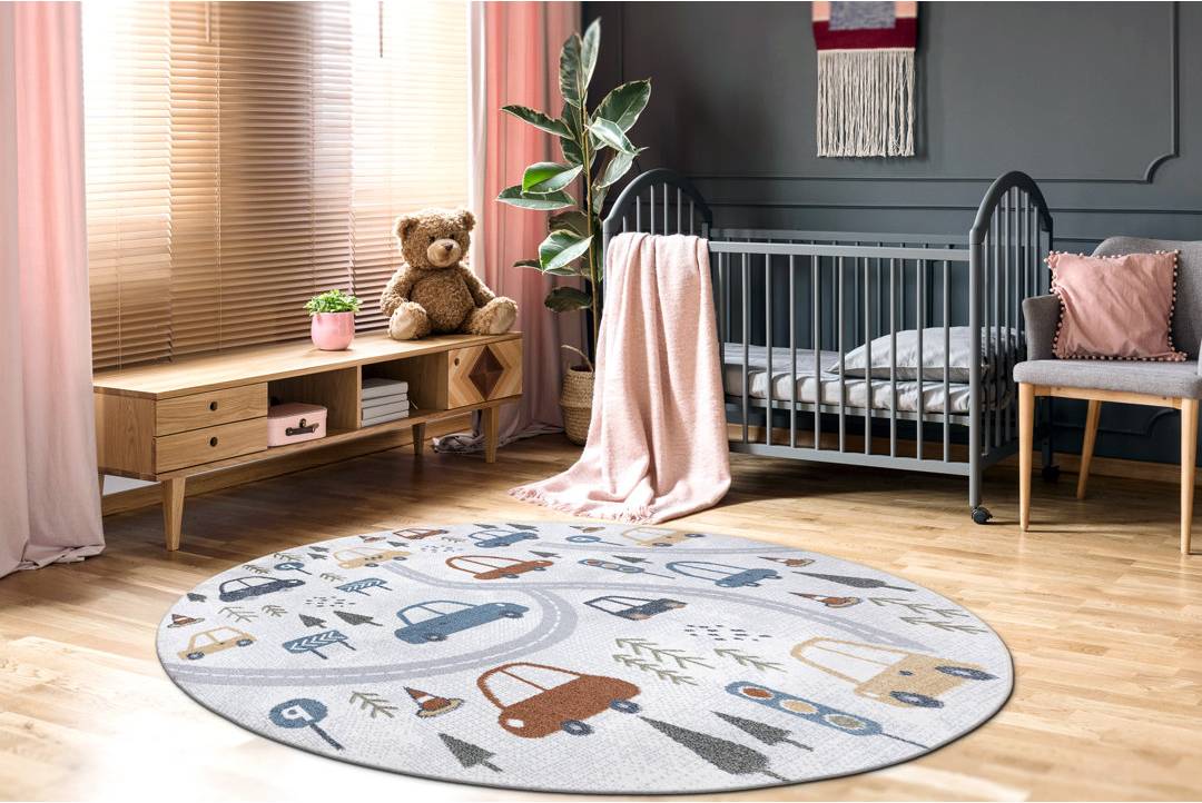 Isabelle & Max Islais Area Rug Gray Round 140cm