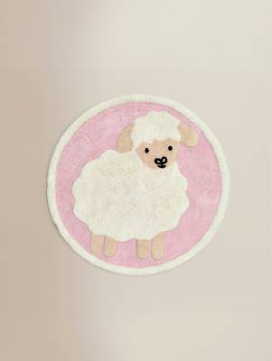 George Pink Farm Life Cotton Sheep Rug