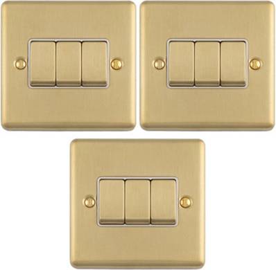 Loops 3-Pack 3-Gang Triple Rocker Light Switches