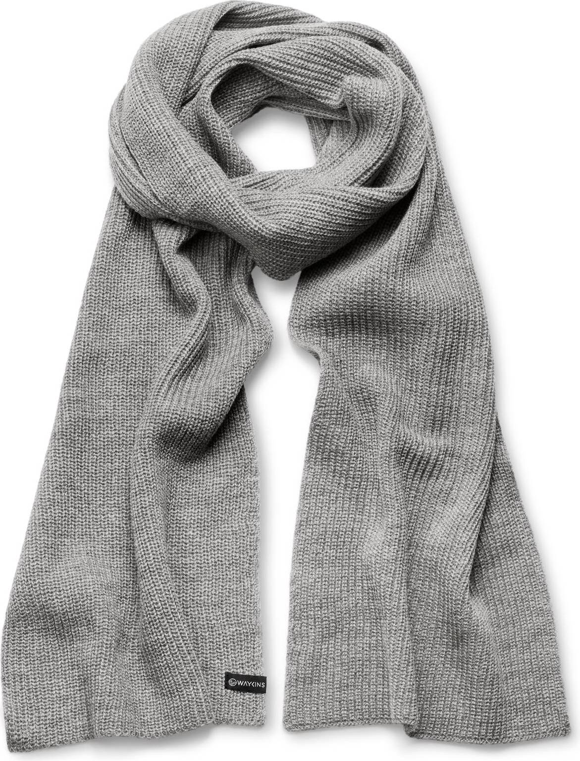 Grey Rib Knitted Acrylic Scarf