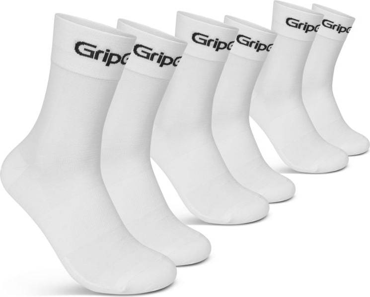 GripGrab Ride Regular Cut Socks 3-Pack - White