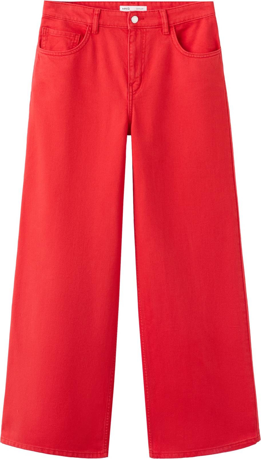 Low Rise Wide Leg Jeans - Red