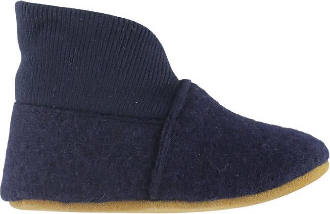 En Fant Wool Slippers With Rib - Navy
