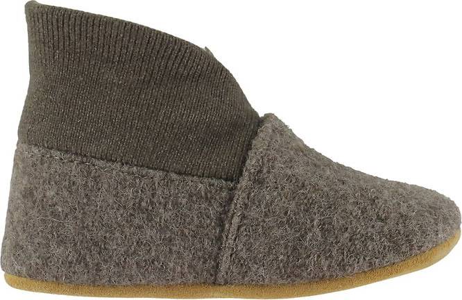 En Fant Wool Slippers With Rib - Brown