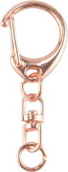 Sodial Rose Gold Keychain Spring Snap Key With Chain Jump Rings