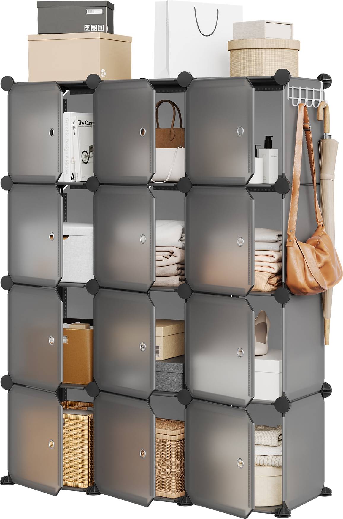 Cube storage shelves Garvee Modular Shoe Storage Cabinet 12 Cube Shoe Rack 12pcs