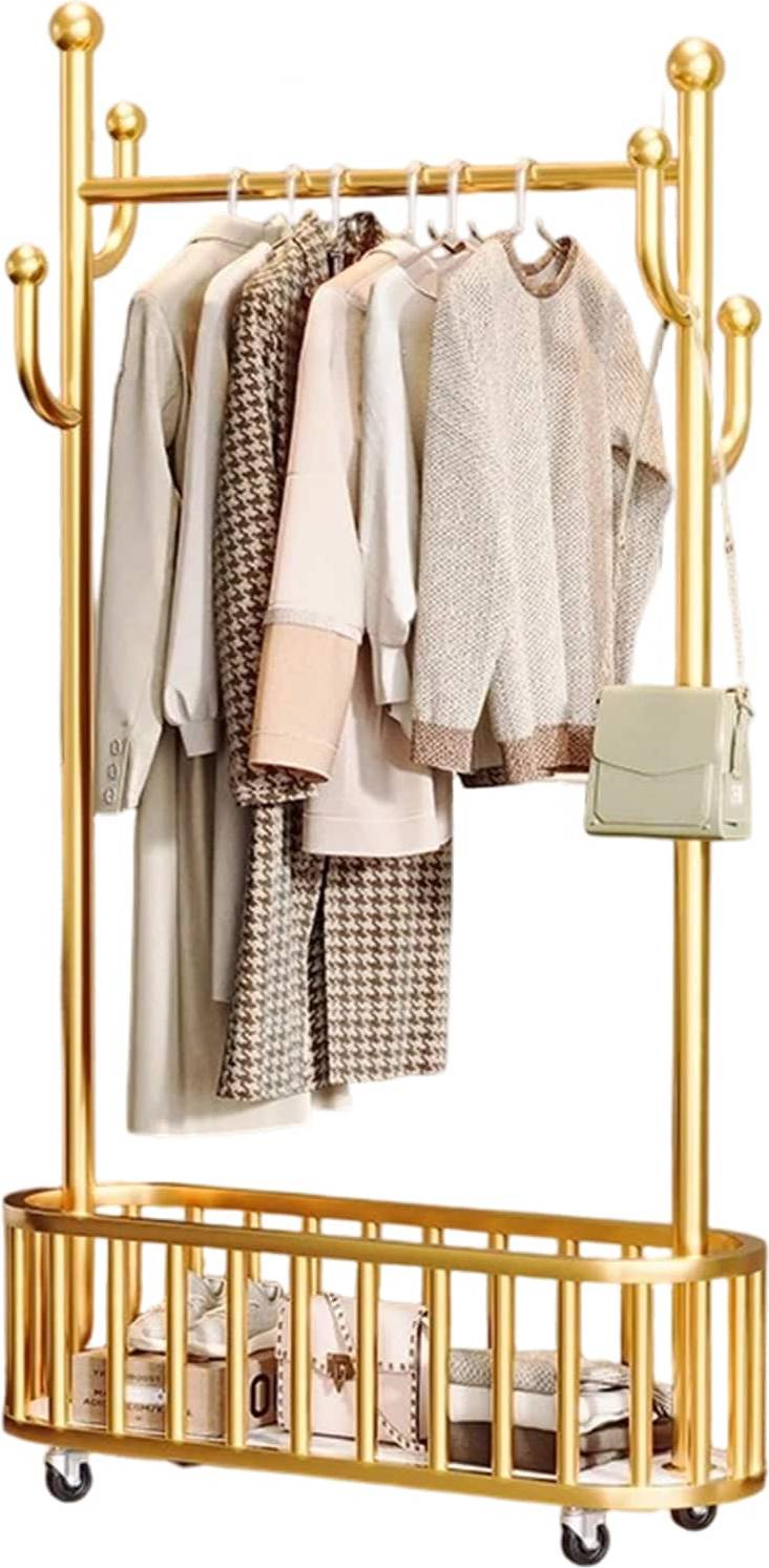 Clothing rack Garvee White Rolling Metal Garment Rack 100cm Clothes Rack