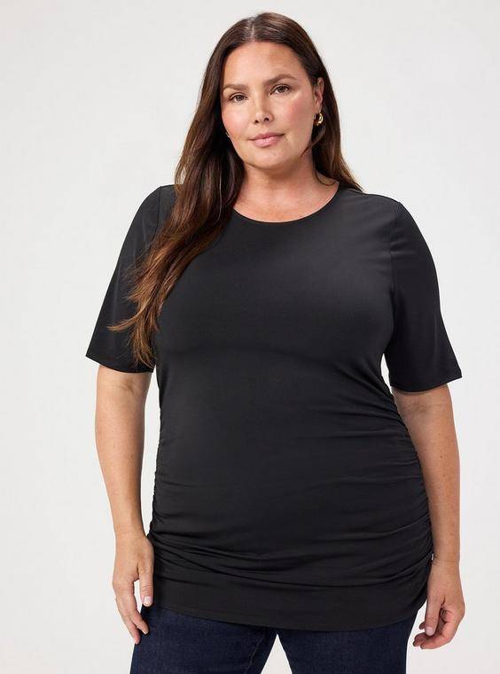 Slinky Ruched Top - Black