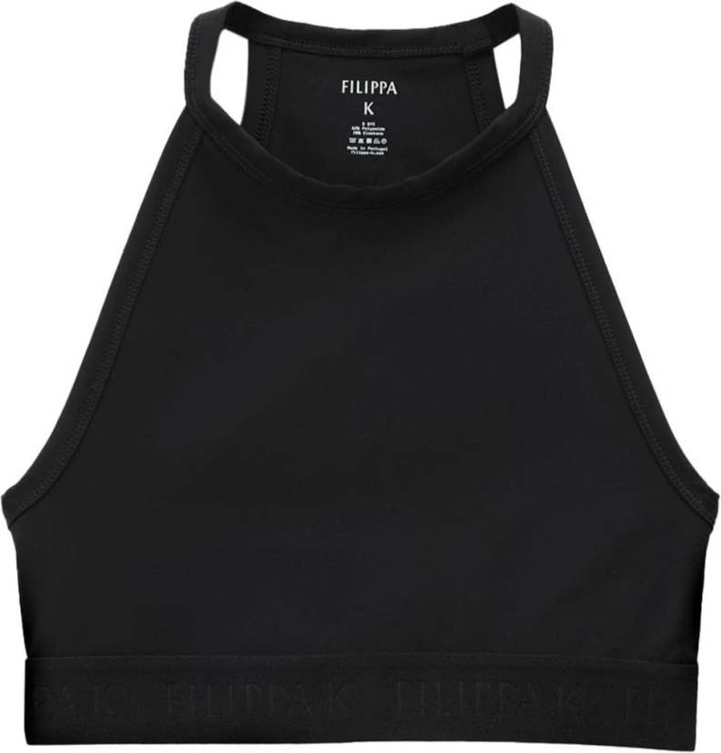 Layered High Neck Top Nylon - Sort