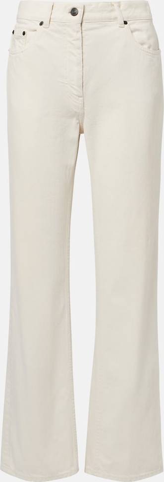 The Row Diotima Stulla Rigid Mid-Rise Straight-Leg Jeans - White