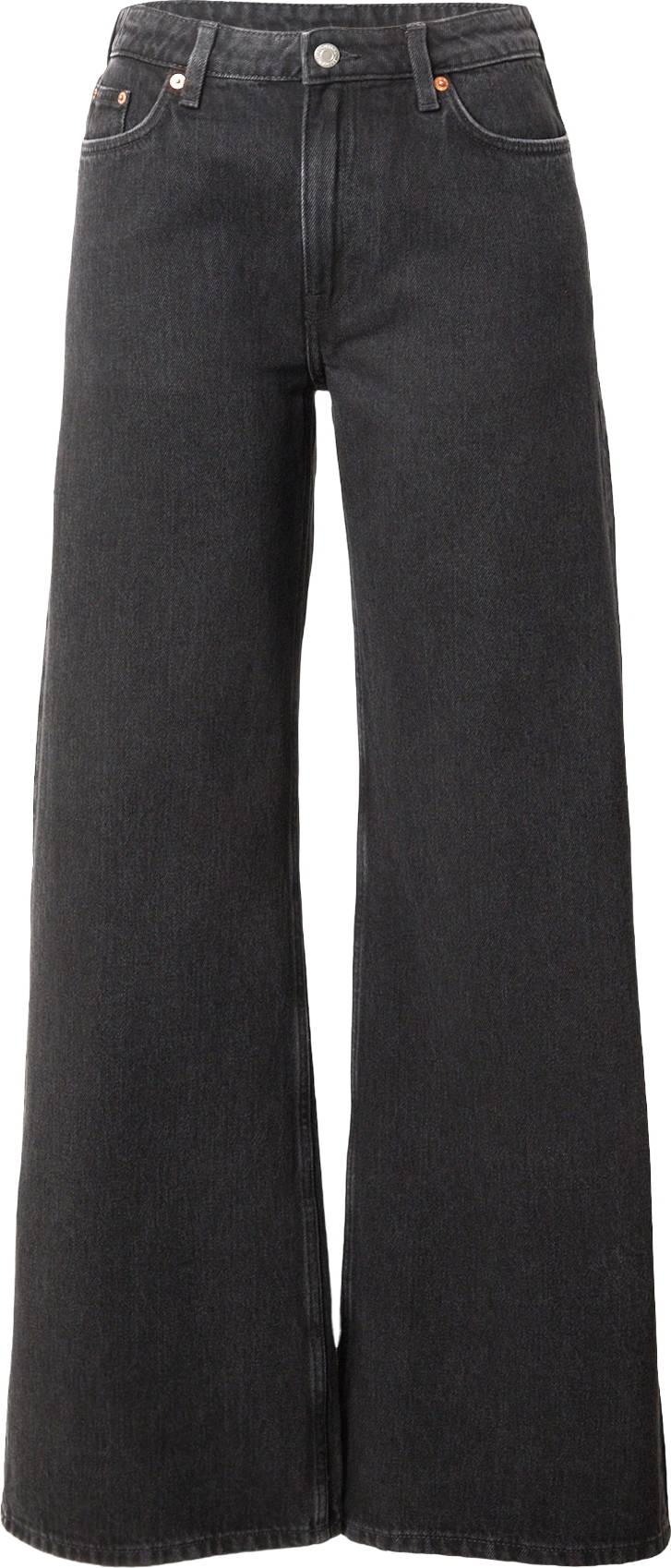 Weekday Mid Rise Wide Jeans - Black