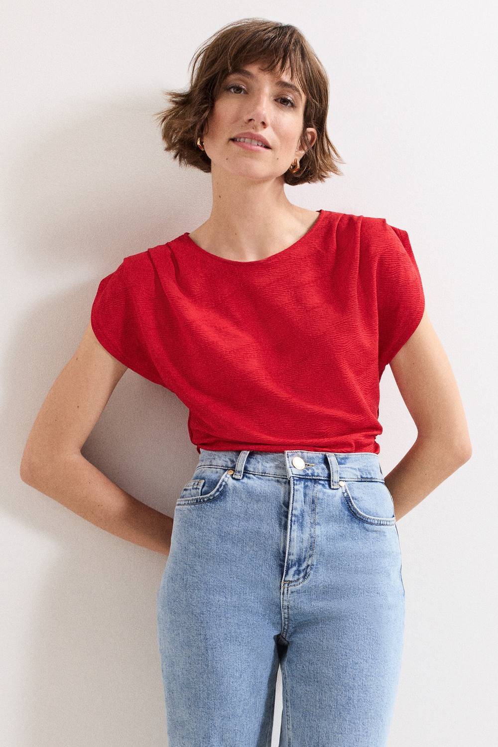 Phase Eight Rina Textured Top - Red