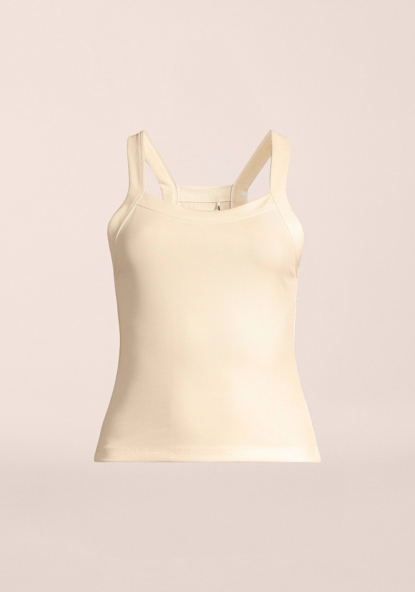 Casall Defined Rib Tank - Cream