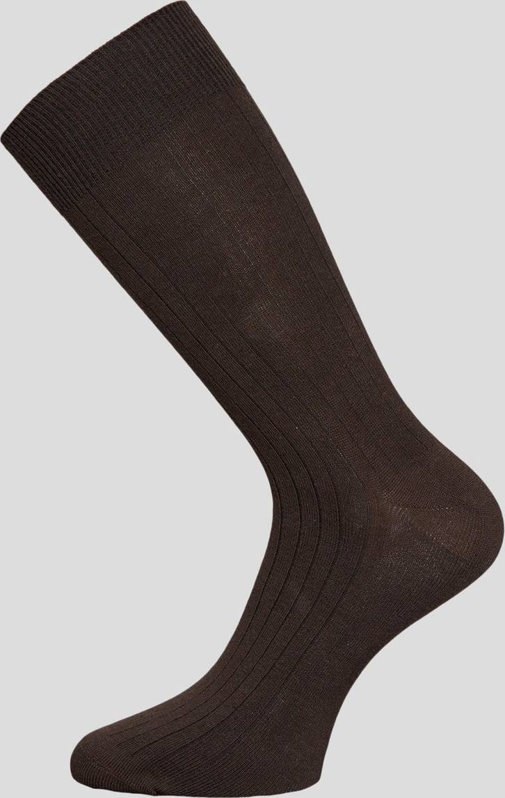 Brune Ribbed Bomuldsstrømper
