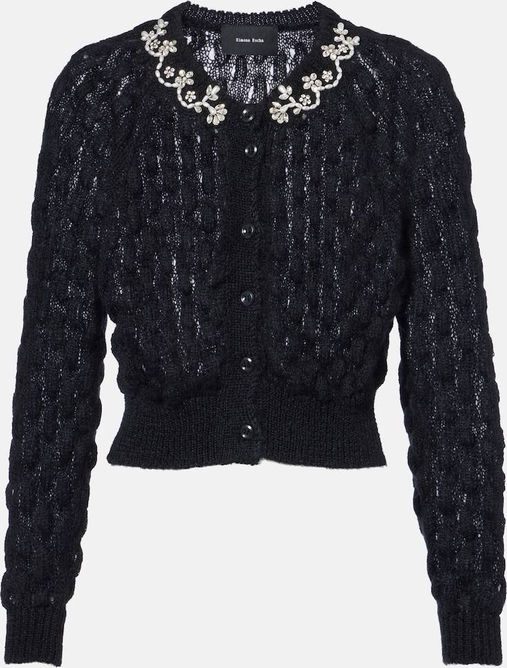 Simone Rocha Embellished Mohair-Blend Cardigan